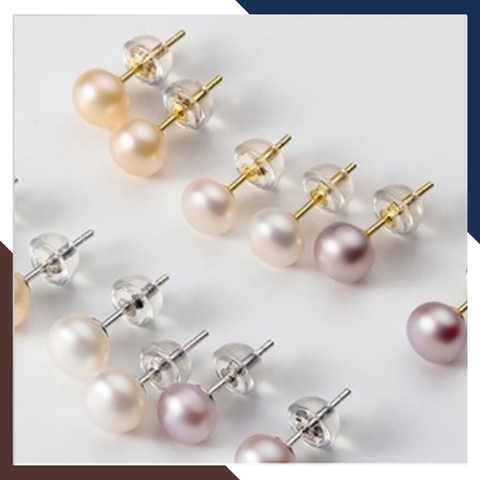 Bông tai nụ ngọc trai bạc size 6-7mm cho nữ đẹp mã 67AC85