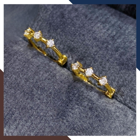 Bông tai tròn vàng tây 10k đính đá nhỏ xinh ôm sát tai cho nữ đẹp mã TL21