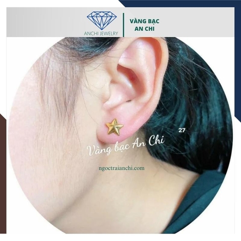 Bông tai ngôi sao vàng tây 10k cho nữ mã TL25