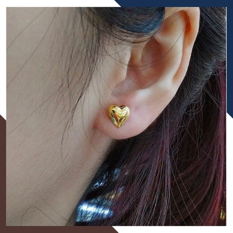 Bông tai trái tim vàng tây 10k mã BTV03