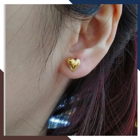 Bông tai trái tim vàng tây 10k mã BTV03