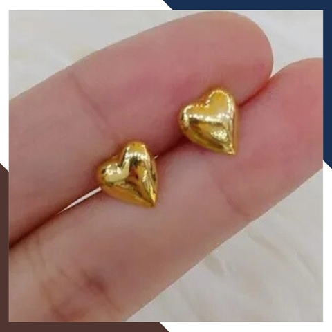 Bông tai trái tim vàng tây 10k mã BTV03