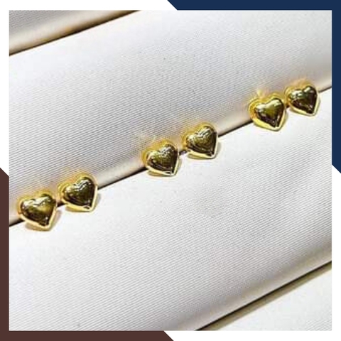 Bông tai trái tim vàng tây 10k mã BTV03