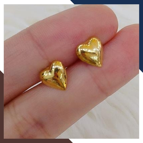 Bông tai trái tim vàng tây 10k mã BTV03