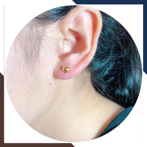 Bông tai trái tim vàng tây 10k mã BTV03