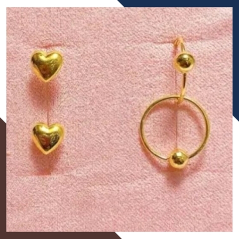 Bông tai trái tim vàng tây 10k mã BTV03