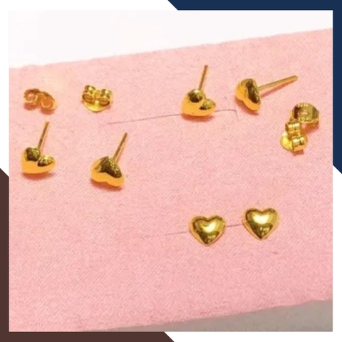 Bông tai trái tim vàng tây 10k mã BTV03
