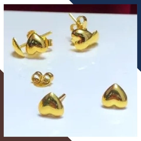 Bông tai trái tim vàng tây 10k mã BTV03