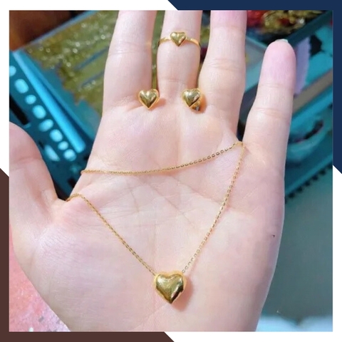 Bông tai trái tim vàng tây 10k mã BTV03