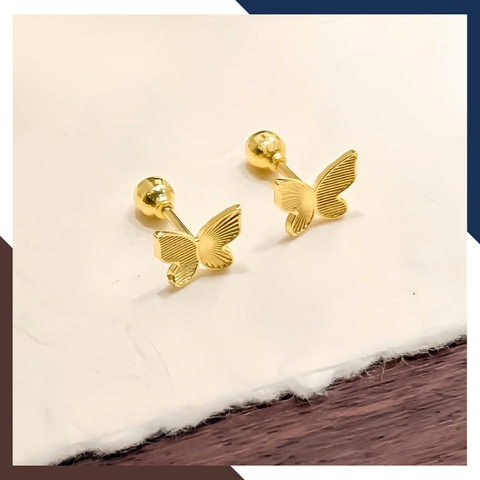 Bông Tai Vàng Tây Nữ 10k BTVN227 – Hình Bướm Đích Vặn Thanh Lịch