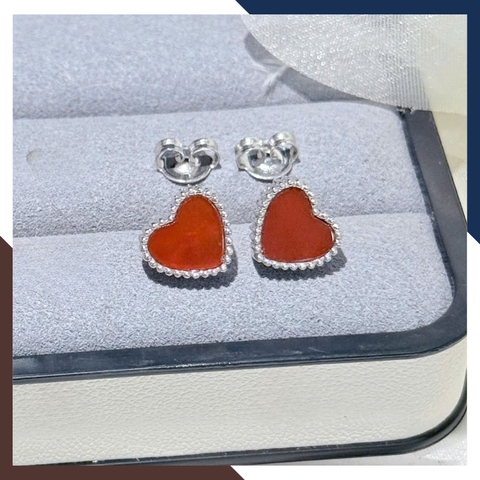 Bông Tai Vàng Trắng 10k Cho Nữ Hình Trái Tim BTV196 – Quà Tặng Ngọt Ngào Dành Cho Nàng