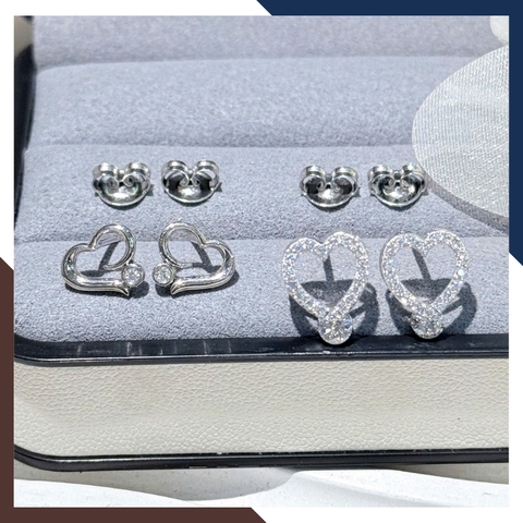 Bông Tai Vàng Trắng 10k Cho Nữ Hình Trái Tim BTV196 – Quà Tặng Ngọt Ngào Dành Cho Nàng