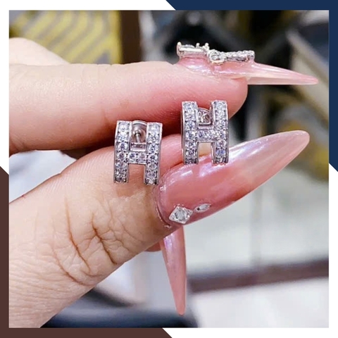 Bông Tai Vàng Trắng Nữ 10k BTV176 - Trẻ Trung, Thanh Lịch & Thời Thượng