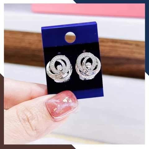 Bông Tai Vàng Trắng Nữ 10k Trẻ Trung BTV165 - Sang Trọng & Nổi Bật, Thu Hút Mọi Ánh Nhìn