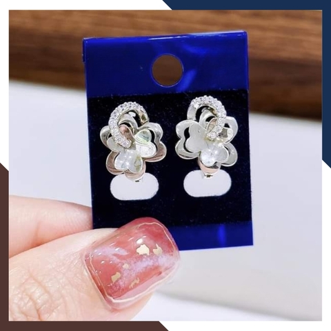 Bông Tai Vàng Trắng Nữ 10k Trẻ Trung BTV165 - Sang Trọng & Nổi Bật, Thu Hút Mọi Ánh Nhìn