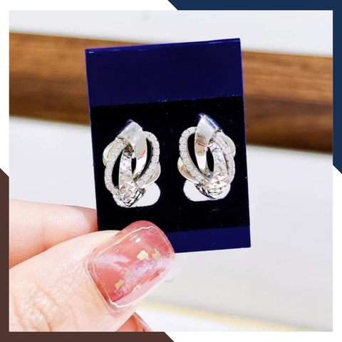 Bông Tai Vàng Trắng Nữ 10k Trẻ Trung BTV165 - Sang Trọng & Nổi Bật, Thu Hút Mọi Ánh Nhìn