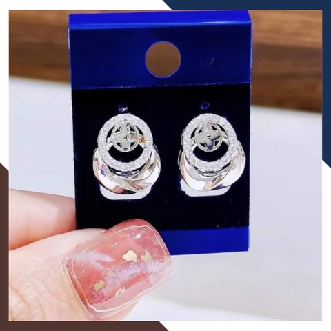 Bông Tai Vàng Trắng Nữ 10k Trẻ Trung BTV165 - Sang Trọng & Nổi Bật, Thu Hút Mọi Ánh Nhìn