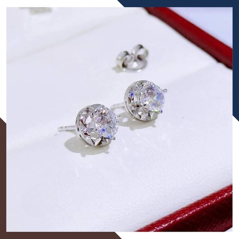 Bông Tai Vàng Trắng Nữ 10k Trẻ Trung BTV165 - Sang Trọng & Nổi Bật, Thu Hút Mọi Ánh Nhìn