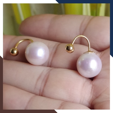 Bông tai ngọc trai vàng tây 10k cho nữ trẻ trung mã 580TT10