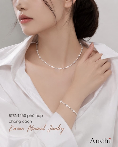 Set Ngọc Trai Phối Hạt Bạc Vỡ BTSNT260 – Trẻ Trung, Thanh Lịch Và Dễ Đeo Mỗi Ngày