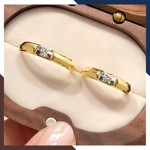 Cặp Nhẫn Cưới 1 Chỉ Vàng Tây 10k Đẹp NVCD145 – Đính đá CZ Lấp Lánh, Tạo Điểm Nhấn Hoàn Hảo Cho Ngày Cưới