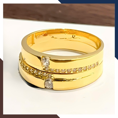 Cặp Nhẫn Cưới 1 Chỉ Vàng Tây 10k Đẹp NVCD145 – Đính đá CZ Lấp Lánh, Tạo Điểm Nhấn Hoàn Hảo Cho Ngày Cưới
