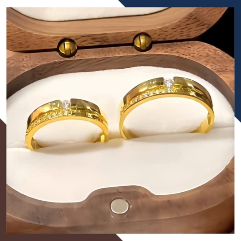 Cặp Nhẫn Cưới 1 Chỉ Vàng Tây 10k Đẹp NVCD145 – Đính đá CZ Lấp Lánh, Tạo Điểm Nhấn Hoàn Hảo Cho Ngày Cưới