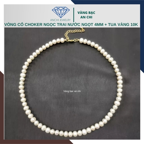 Set Ngọc Trai Hạt Nhỏ 4–5mm Mix Khóa Vàng 10K – Set Choker & Vòng Tay BTSNT17