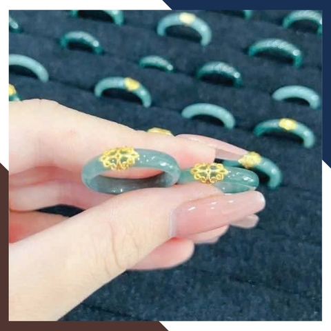 Nhẫn Lam Ngọc Liền Khối Bản Tròn 3mm Nhẹ Tay Gắn Khánh 10K – NPT57