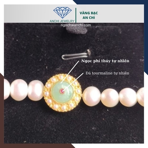 Charm bạc xỏ ngang mạ vàng đính ngọc phỉ thúy, bảo hành 2 năm không phai màu - bán buôn toàn quốc