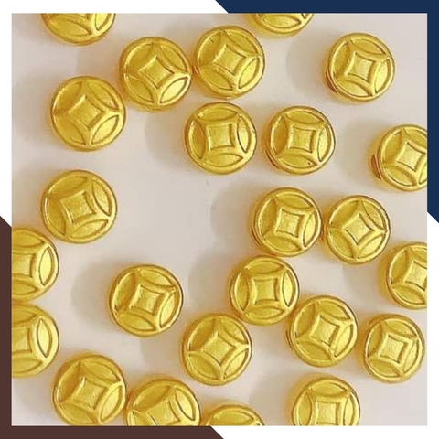 Charm đồng tiền vàng 24k 9999 - Tuyển sỉ toàn quốc