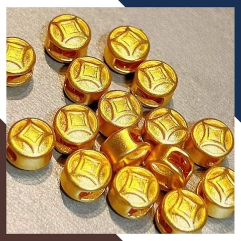 Charm đồng tiền vàng 24k 9999 - Tuyển sỉ toàn quốc