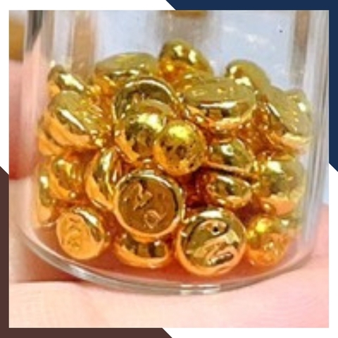 Charm hạt đậu vàng 24k 9999 tiết kiệm bỏ heo mã CHARMV17