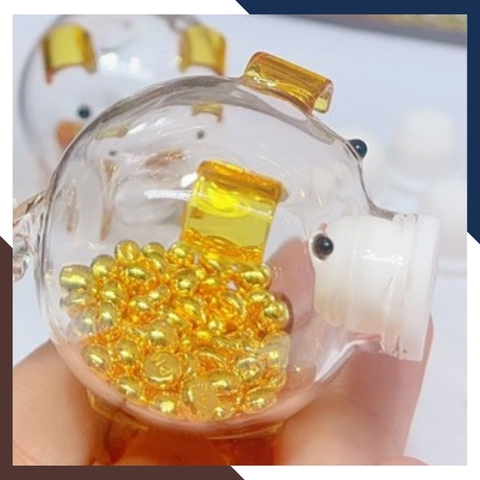 Charm hạt đậu vàng 24k 9999 tiết kiệm bỏ heo mã CHARMV17