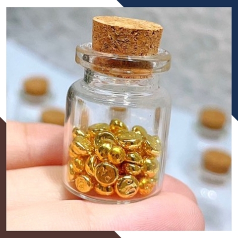 Charm hạt đậu vàng 24k 9999 tiết kiệm bỏ heo mã CHARMV17