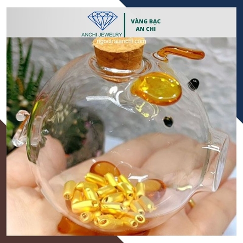 Charm hạt gạo vàng 24k 9999 mã CHARMV18