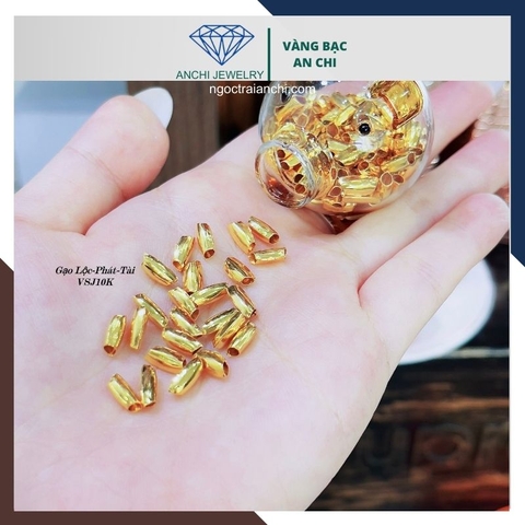 Charm hạt gạo vàng tây 10k , mẫu charm vàng đẹp 2023