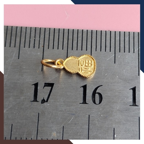 Charm hồ lô vàng 18k, charm treo hồ lô tài lộc mã 019AC284
