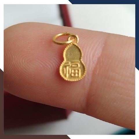 Charm hồ lô vàng 18k, charm treo hồ lô tài lộc mã 019AC284