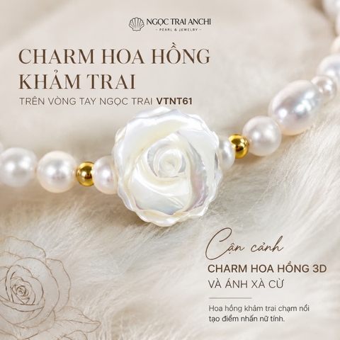 Vòng Tay Ngọc Trai Phối Đá Lam Ngọc VTNT62 – Thiết Kế Half & Half Tối Giản, Thanh Lịch Cho Nữ