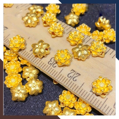 Charm hoa sen vàng tây 10k - Bán sỉ toàn quốc