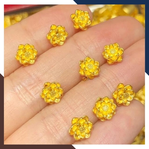 Charm hoa sen vàng tây 10k - Bán sỉ toàn quốc
