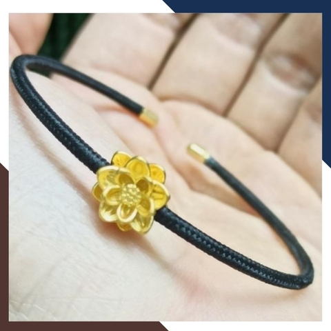 Charm hoa sen vàng 24k 9999 size nhỏ 5mm