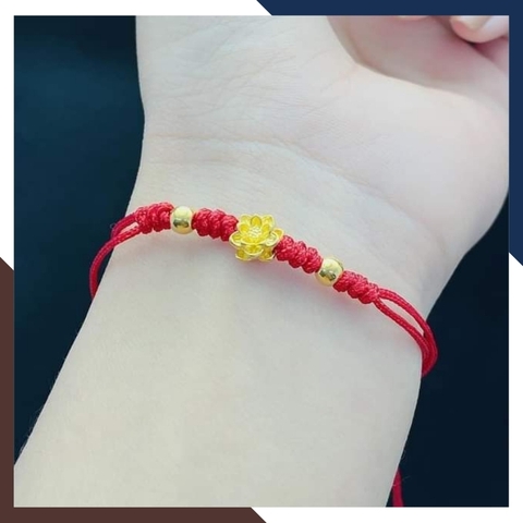 Charm hoa sen vàng 24k 9999 size nhỏ 5mm