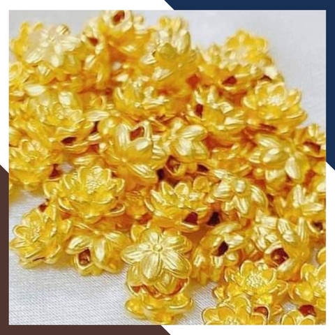 Charm hoa sen vàng 24k 9999 size nhỏ 5mm