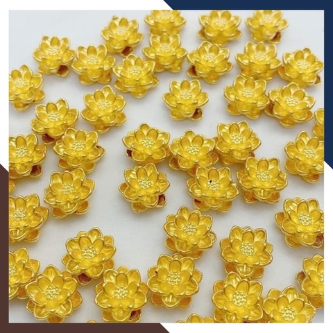 Charm hoa sen vàng 24k 9999 size nhỏ 5mm