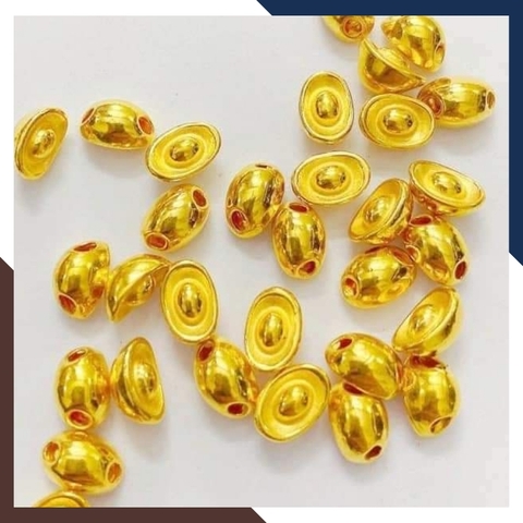 Charm nén vàng 24k, charm thỏi vàng ta mini 9999 mã AC220