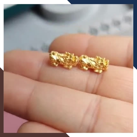 Ty hưu vàng 24k, charm tỳ hưu vàng ta 9999