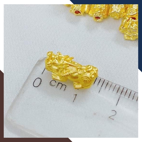 Charm tỳ hưu vàng ta 24k 9999 size nhỏ 5mm x 10mm