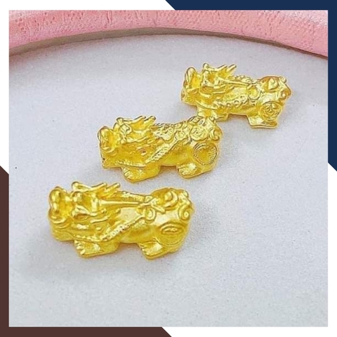 Charm tỳ hưu vàng ta 24k 9999 size nhỏ 5mm x 10mm
